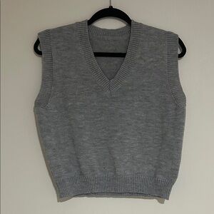 Zara Gray V-Neck Knit Sweater Vest